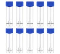 NUOBESTY Contenitori per Campioni Feci Plastica Trasparente 25-30 Ml Coperchio Set da 10 Pezzi per Laboratorio Medico Raccolta Sicura e Analisi Cliniche