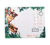 NUOBESTY Coperta di Flanella per Ragazzo Ragazza 75x100 Cm con Set Accessori Fotografici Cornice e Pennarello, Copertina Mensile Bianca per Foto Ricordo Shower e Album Ragazzo Ragazza