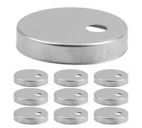 NUOBESTY Copricerniera per sedile WC da 10 pezzi - Copribulloni in acciaio inossidabile da 60 mm di diametro Copri tappi decorativi superiori per WC da bagno Aspetto argento