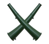 NUOBESTY Corno di Segnalazione in Ferro e Rame Militare Verde 2 Pezzi, Portatile e Versatile per Feste Back To School Party, Concerti e Celebrazioni All'aperto