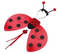 NUOBESTY Costume Coccinella Rosso con Elementi Alari e Bacchetta Fatata, Design Vivace e Sicuro per Carnevale e Spettacoli Teatrali Stili multipli
