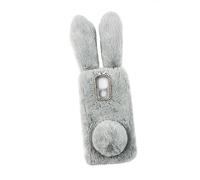 NUOBESTY Custodia per Smartphone Furry Rabbit Ear Cover Protettiva Compatibile Play Design Resistente Graffi e Facile Materiale Tpu e Pelliccia
