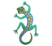 NUOBESTY Decorazione Murale a Forma di Geco in Ferro Verde Design a Gancio Artigianato da Appendere per Interni ed Esterni per Soggiorno Camera da Letto e Giardino Nasconde Graffi e