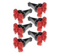 NUOBESTY Diffusore di Aromaterapia per Auto 6 Pezzi Clip per Bocchette Aria Condizionata, Design Fiocco Rosso Decorativo, Deodorante Duraturo per Interni Auto e Accessori Cruscotto