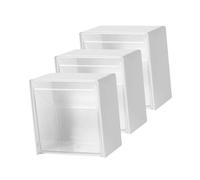 NUOBESTY Dispenser per Cotton Fioc da Parete 3 Pezzi Contenitore da Bagno per Rossetti e Dischetti di Cotone Organizer da Parete Salvaspazio Resistente e Antipolvere