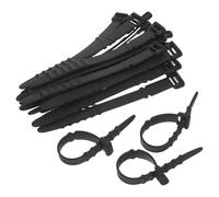 NUOBESTY Fascette in Silicone Regolabili e Resistenti per Gestione Cavi, 20 Pezzi Nero, per Ufficio e Viaggio, Dimensioni 11,5x10x1,8cm