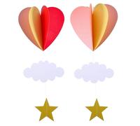 NUOBESTY Ghirlanda di Carta a Forma di Cuore 3D con Stella e Nuvola Decorazione da Appendere per Feste di Compleanno e Shower Set da 2 Pezzi per Camerette e Matrimoni