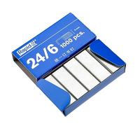 NUOBESTY Graffette Zincate 6 da 6 Mm, Set da 1000 Pezzi, Punti Metallici per Cucitrice Ufficio, Accessori Chiodatrice per Uso Scolastico e Professionale