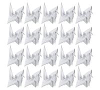 NUOBESTY Gru Origami da 10 Cm, 50 Pezzi, Decorazioni in Carta Argento Pre-Piegate per Matrimoni, Compleanni e Decorazioni da Festa