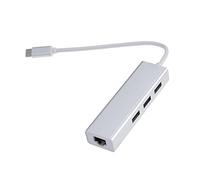 NUOBESTY Hub Dati USB Type-c Porte USB con Adattatore Ethernet Gigabit Fino Mbps per Pc e Laptop Bianco