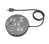 NUOBESTY Hub USB 10 Porte Connettori USB Multipli per PC Compatibile Tastiera Mouse Design Pratico per Lavoro e Gioco Nero