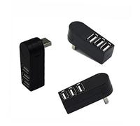 NUOBESTY Hub USB Porte Splitter Dati Porta USB Ruotabile Compatibile con Sistemi Me Vista Xp e Versioni Successive Basso Consumo Energetico Dimensioni Portatili Nero