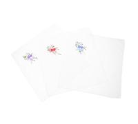 NUOBESTY in Cotone per Donna Set 3 Pezzi Motivo Bianco Fazzoletti Decorativi per Matrimonio e Speciali