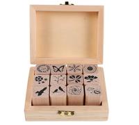 NUOBESTY Kit di timbri in legno da 12 pezzi: timbri artigianali in legno, forniture per scrapbooking, album, planner e diari, fai da te, cancelleria, quaderni, progetti scolastici