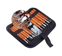 NUOBESTY Kit per Intaglio del Legno con Pietra per Affilare e Strumenti per Intaglio Adatto per Falegnameria e Lavori Artistici per Legni Teneri come Tiglio e Pino