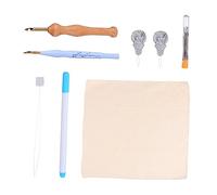 NUOBESTY Kit Punch Needle Ricamo Fai da Te con e Accessori Completi per Cucito Ago Magico per Ricamo con Tela e Marcatori Set per Principianti e Lavori Dettagliati