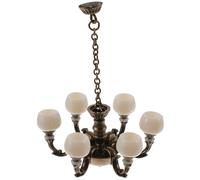 NUOBESTY Lampadario da Soffitto in Miniatura, Scala 1/12, Lampadario per Casa Delle Bambole, Piccola Luce Sospesa per La Decorazione di Una Mini Casa, Colore Bronzo