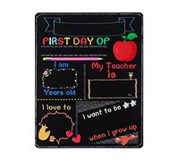 NUOBESTY Lavagna per il primo giorno di scuola - Lavagna riutilizzabile con scritta "My First Day of Schools" (lingua italiana non garantita) su entrambi i lati, ideale per foto e bambini (25 x 20 cm)