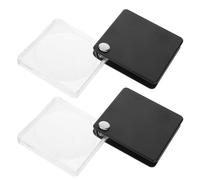 NUOBESTY Lente D’ingrandimento Pieghevole Portatile per Gioielli e Orologi, Set 2 Pezzi, Lente Quadrata Leggera per Identificazione e Riparazione, Strumento Compatto per Hobby e