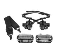 NUOBESTY Lente d'Ingrandimento a LED con Montaggio sulla Testa, Occhiali da Gioielliere con Archetto Leggero, Lente 10x-25x Regolabile per Riparazione Orologi e Gioielli con Messa a Fuoco
