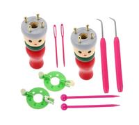 NUOBESTY Macchina per Maglieria in Legno Utensile per Lavorare Maglia Kit di Filati Forchetta per Intrecciare Braccialetti Fai da Te Avvolgitore per Corde per Tutti Abilità