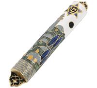 NUOBESTY Mezuzah Decor in Metallo, Craft Holy mezuzah, per Porta d'ingresso, Retro Scripture, 16,5 x 2,3 x 1,5 cm, per la Fede ebraica e la casa