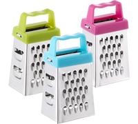 NUOBESTY Mini Grattugia da Cucina Multiuso in Acciaio Inox 3 Pezzi con Impugnatura Antiscivolo Affetta Formaggio e Verdure per Uso Domestico Quotidiano