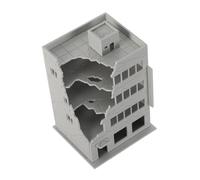 NUOBESTY Modello Di Edificio Danneggiato Dalla Battaglia Città Danneggiata in Rovina Edificio Domestico in Rovina Cittadino in Miniature Di Edifici Danneggiati Grey