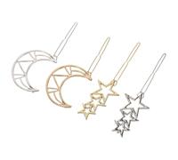 NUOBESTY Mollette per Capelli Forma di Stella Forcine Geometriche Design di Stelle e Lune in Metallo Accessori per Capelli Eleganti per Donne Mollette Scatto per Uso Quotidiano e Feste