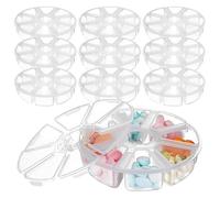 NUOBESTY Organizer per Cosmetici in Plastica Rotondo 8 Scomparti, 10 Pezzi, Design Semplice e Salvaspazio, per Camera da Letto e Soggiorno