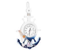 NUOBESTY Orologio da Parete Ancora Timone, Decorazione da Muro, Legno e Plastica, per Soggiorno e Casa in Stile