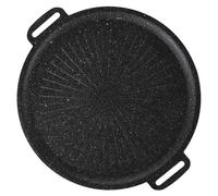 NUOBESTY Padella Coreana Barbecue in Ghisa Piastra Antiaderente Multiuso per Grigliare Carne Pesce Verdure e Pizza per Casa e Outdoor