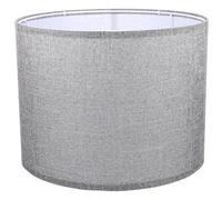 NUOBESTY Paralume in Lino Piccolo a Tamburo Grigio per Lampada da Tavolo e Piantana, Coprilampada Rustico Sostituibile per Casa, Ufficio e Soggiorno, Decorazione Naturale e Calda