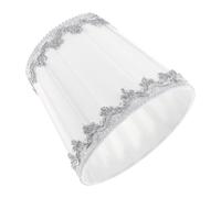 NUOBESTY Paralume Piccolo Bianco Bordo Argento Coprilampada a Morsetto per Plafoniere e Applique Paralume Vintage Multifunzionale per Lampade da Tavolo e da Scrivania Uso Domestico e