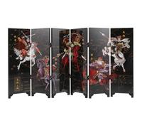 NUOBESTY Paravento Antico in Legno Pieghevole Mini Divisorio Decorativo da Scrivania Ornamento da Scrivania in Arte Cinese per Arredamento Casa e Ufficio