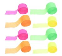 NUOBESTY Pezzi di Carta Crespa Fluorescente 8 Pezzi Stelle Filanti Colorate Arancione Verde Rosa e Giallo per Decorazioni di Matrimoni e Feste di Compleanno Carta Leggera e Flessibile