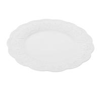 NUOBESTY Piatto da dessert in porcellana, vassoio rotondo per alimenti, piatto da portata per torte e da antipasto e per feste, cucina, servizio bianco