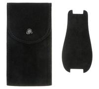 NUOBESTY Pochette Porta Orologio da Viaggio in Flanella Bottone a Pressione, Custodia Portatile Protettiva Cuscinetto Integrato, per Bracciali e Smartwatch Nero