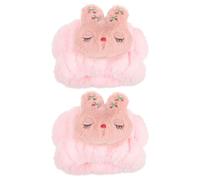 NUOBESTY Polsini Elastici per Lavare Viso in Pile di Corallo Rosa, Fascia Comoda per Donne e Ragazze, per Evitare Gocce D'acqua Sulle Braccia