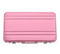 NUOBESTY Porta Biglietti da Visita in Alluminio Rosa a Forma di Mini Valigetta, Organizer Compatto e Resistente alle Cadute, Scatola per Schede da Tavolo per Ufficio e Business