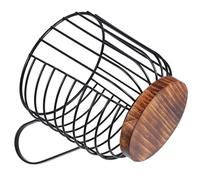 NUOBESTY Porta Caffè in Metallo Nero Cestino Portaoggetti per Bar e Cucina Organizzatore per Snack e Capsule Struttura a Cestino Supporto per Piano di Lavoro e Accessori Caffè