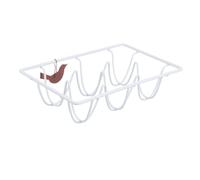 NUOBESTY Porta Uova Supporto Resistente per Frigorifero e Armadio in Ferro Bianco Superficie Liscia Portauova Salvaspazio per Uova in Cucina