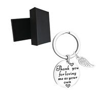 NUOBESTY Portachiavi Incisione Lettere Nero in Acciaio Inossidabile Design Elegante e Semplice, Accessorio Chiave Finitura Lucida per Regalo e Welfare Aziendale