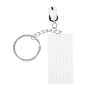 NUOBESTY Portachiavi Kawaii Mini Tastiera e Mouse Bianco Ciondolo Cartone per Borse e Zaini Accessori per Auto Ragazze Portachiavi a Forma di Topo in Miniatura Resistente e Leggero