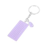 NUOBESTY Portachiavi Mini Tastiera e Mouse Color Viola, Ciondolo Resistente a Forma Di Topo, Gadget Trendy Per Ragazze Da Zaino, Borsa e Chiavi Quotidiane