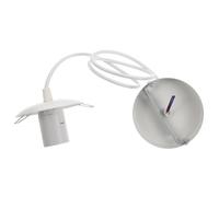 NUOBESTY Portalampada da Soffitto E27 a Vite Cavo Sospeso in Ferro e Pvc Bianco 1 Metro, Adattatore Portalampada per Lampade Decorative Casa Ufficio Ristorante