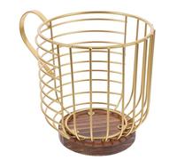 NUOBESTY Portaoggetti in Ferro Multiuso Base in Legno Cestino Portafrutta e Porta Caffè per Cucina Bar e Ufficio Organizer per Bustine di Tè Zucchero e Snack Accessorio Stabile per