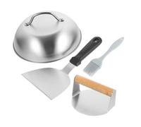 NUOBESTY Pressa Hamburger in Acciaio Inossidabile con Impugnatura in Legno Strumento Resistente per Preparare Polpette Burger e Ripieni per BBQ e Cucina Domestica