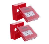 NUOBESTY Pulsante di Emergenza Antincendio in Plastica Rosso, Set da 2, Semplice da Installare e Resistente per Sistemi di Allarme Domestici e Uffici