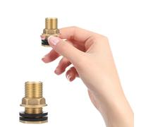 NUOBESTY Raccordo Passante in Ottone da 1/2 e 3/8 per Serbatoio Acqua Guarnizioni 2 Pezzi Attacco per Tubo da Giardino Collegamento Sicuro per Serbatoi d’Acqua e Impianti Fai-da-Te